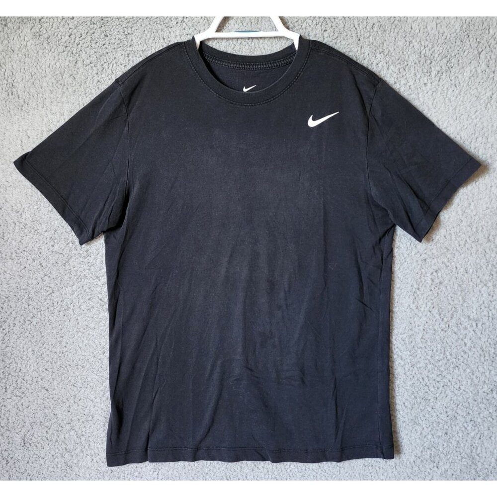 The Nike Tee Black Swoosh Check Logo Dri-Fit T Shirt Size Medium